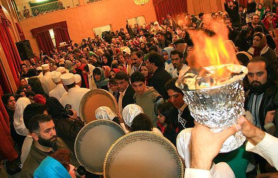 Iranian Zarathushtis celebrating Jashan-e Sadeh in Shiraz, Iran. Farshad Palideh The festivities went on for three days.