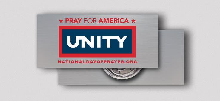 5 in., Business card size magnet featuring this year s NDP Pray for America UNITY theme.