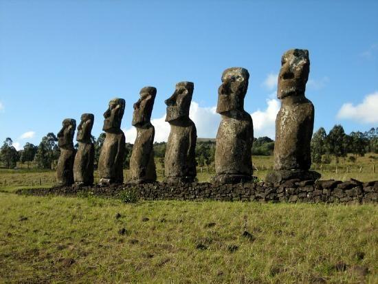 Constructed large stone statues that