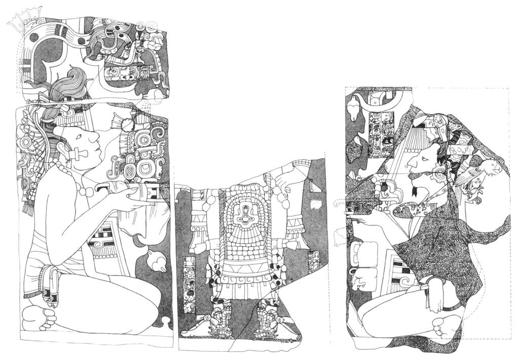sequence tied to the king's inauguration. Similar rituals are recorded on Dos Pilas Stela 8, in association with the accession of the ruler Itzamnaj K'awil.
