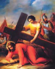 Third STATION Jesus Falls the First Time Surely he has borne our infirmities and carried our diseases; yet we accounted him stricken, struck down by God and afflicted.