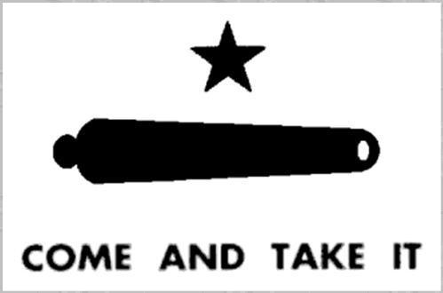 Texans Revolt against Mexico the Mexican army tried to remove a cannon from the town of Gonzales, Texas. Rebels stood next to the cannon.