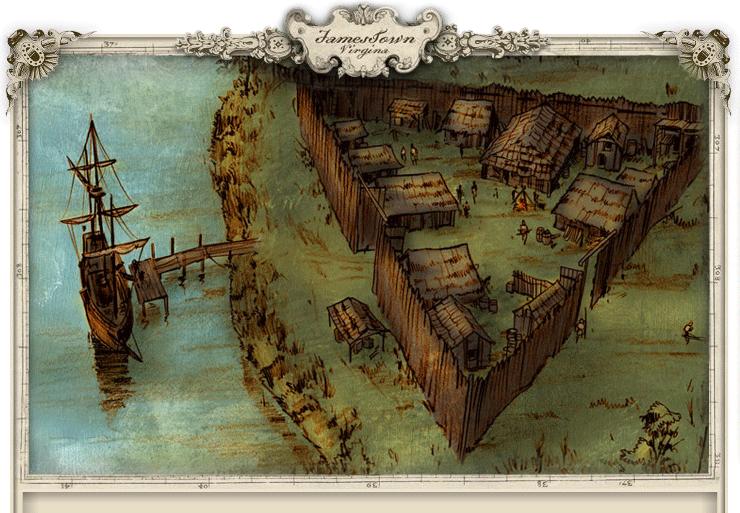 2.) Jamestown is built in a swampy,