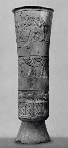 The meaning of life Top: Man delivering offerings to goddess Inanna (Ishtar) Middle: