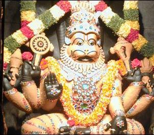 Vishnu s avatars Narasimha, the Man-Lion, this form is primarily known as the Great