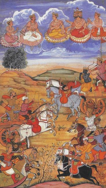 HINDU ART NARRATIVE TRADITIONS The Bagavad Gita-- is a small excerpt of the Mahabharata, the larger of the two Indian epics, the other being the Ramayana.