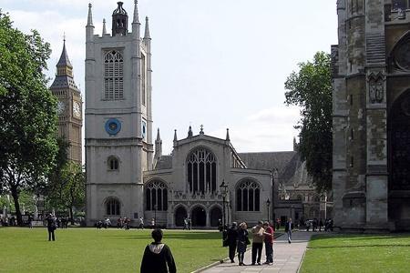 The current St. Margaret s, Westminster, was completed in 1523. It is situated close to both Westminster Abbey and the Houses of Parliament.