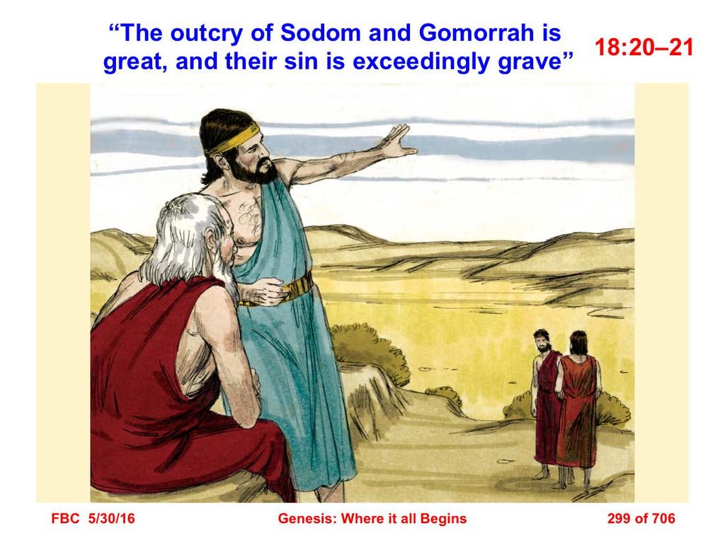 20 And the LORD said, The outcry of Sodom and Gomorrah is indeed great, and their sin is exceedingly grave.