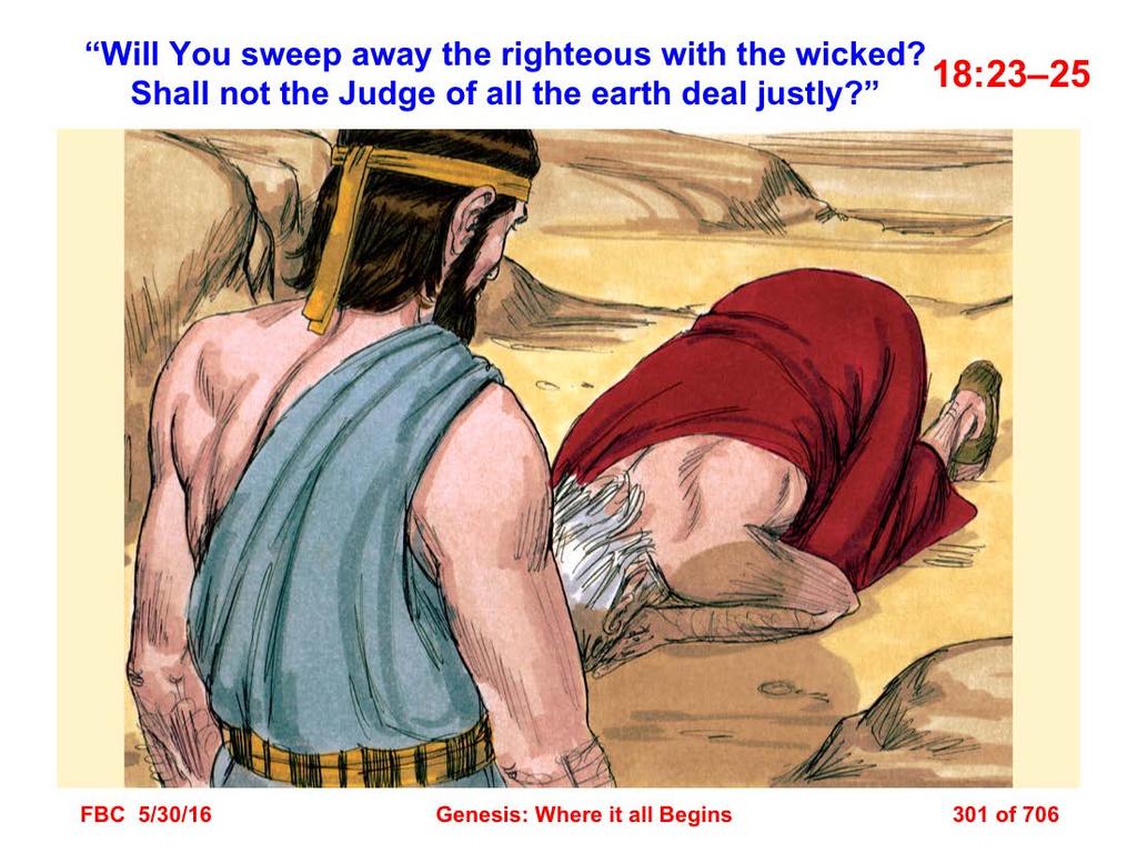 23 Abraham came near and said, Will You indeed sweep away the righteous with the wicked?