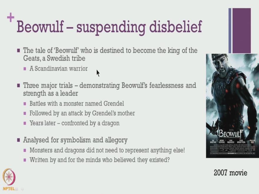 (Refer Slide Time: 12:21) And what is this Beowulf about?