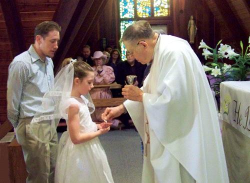 DURING COMMUNION 305: The celebrant should also pay attention to any previously baptized children