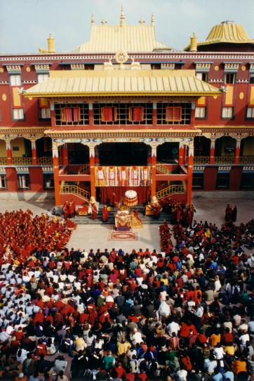 CEREMONY AT PALPUNG SHERAB LING, PHOTO COURTESY OF CLAIRE PULLINGER have been both the disciples and gurus of the Karmapas and many times they have been the disciples but not the gurus of the Karmapa.