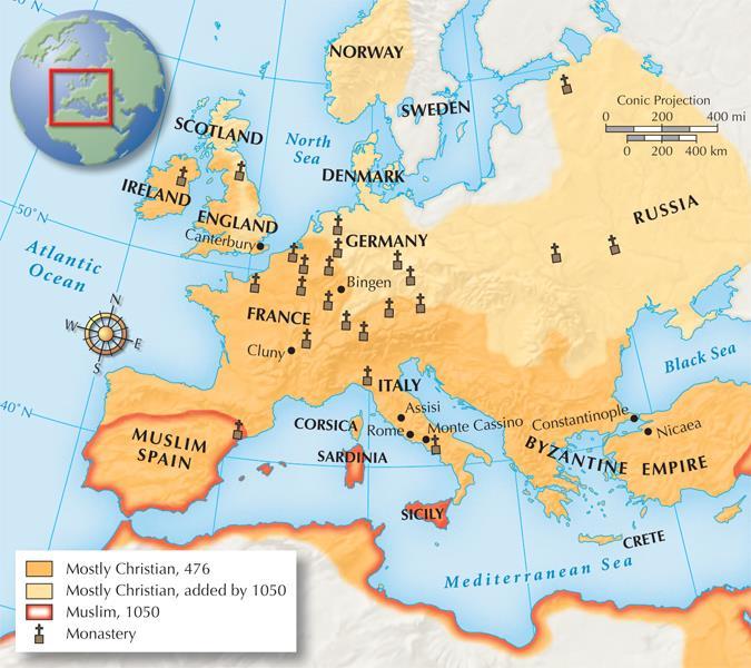 Once Christianity had spread throughout Europe, anyone