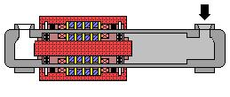 Sebuah silinder tanpa rod yang mempunyai panjang tunjahan yang sama hanya memerlukan panjang keseluruhan 600 mm.