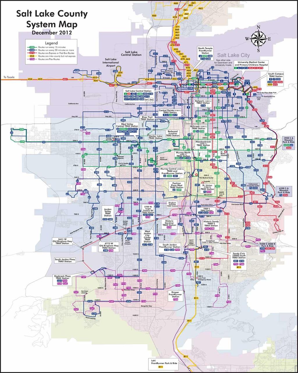 Figure 5 Bus Transportation Frequency in Salt Lake County S A L T L A K E C