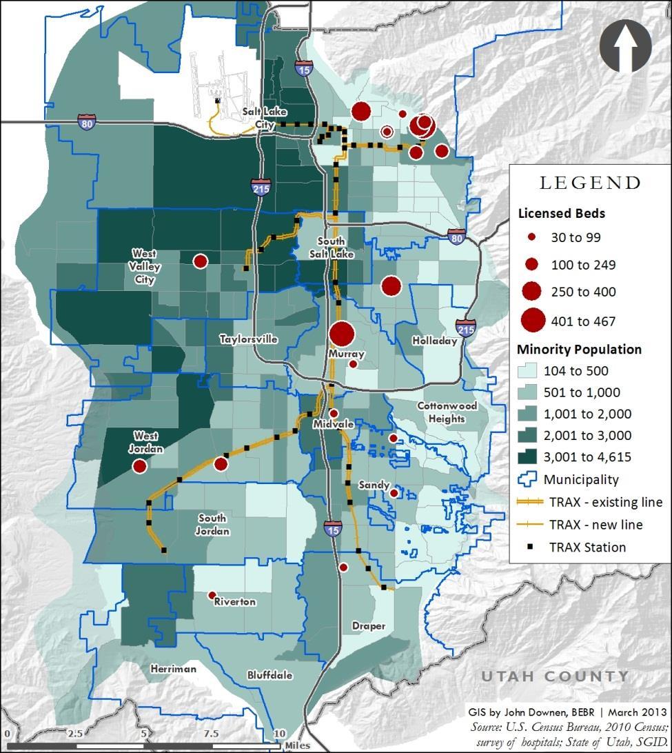 Figure 6 Hospitals in Salt Lake County HUD Transit Index HUD has constructed a transit access index where available data exists to support local analysis.