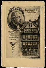 Paris; a rare postcard with a front view of the Rothschild family home in Frankfurt, and the portraits of the family s parents James Mayer de Rothschild, Betty