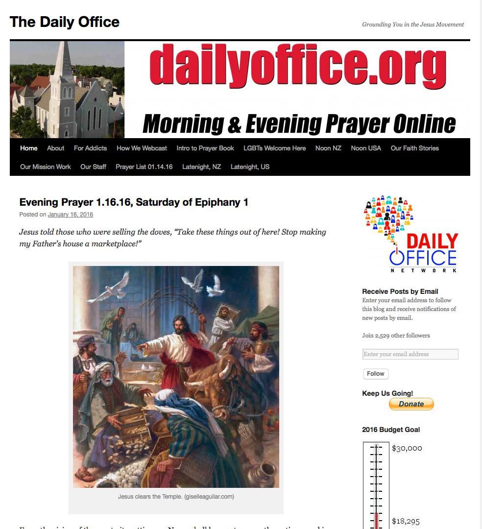 Daily Office Ancient practice Uses prayers to mark time of day Simplified in BCP to two: Morning Prayer Evening