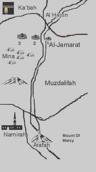 Proceeding towards Muzdalifah After sunset, on 'Arafah day, one should quietly and reverently leave for Muzdalifah in compliance with the advice of the Prophet, sallallaahu alayhi wa sallam.