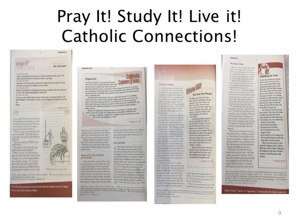 The Pray It! Study It! Live It! & Catholic Connections are short articles to help our young readers understand what they are reading in the Bible.