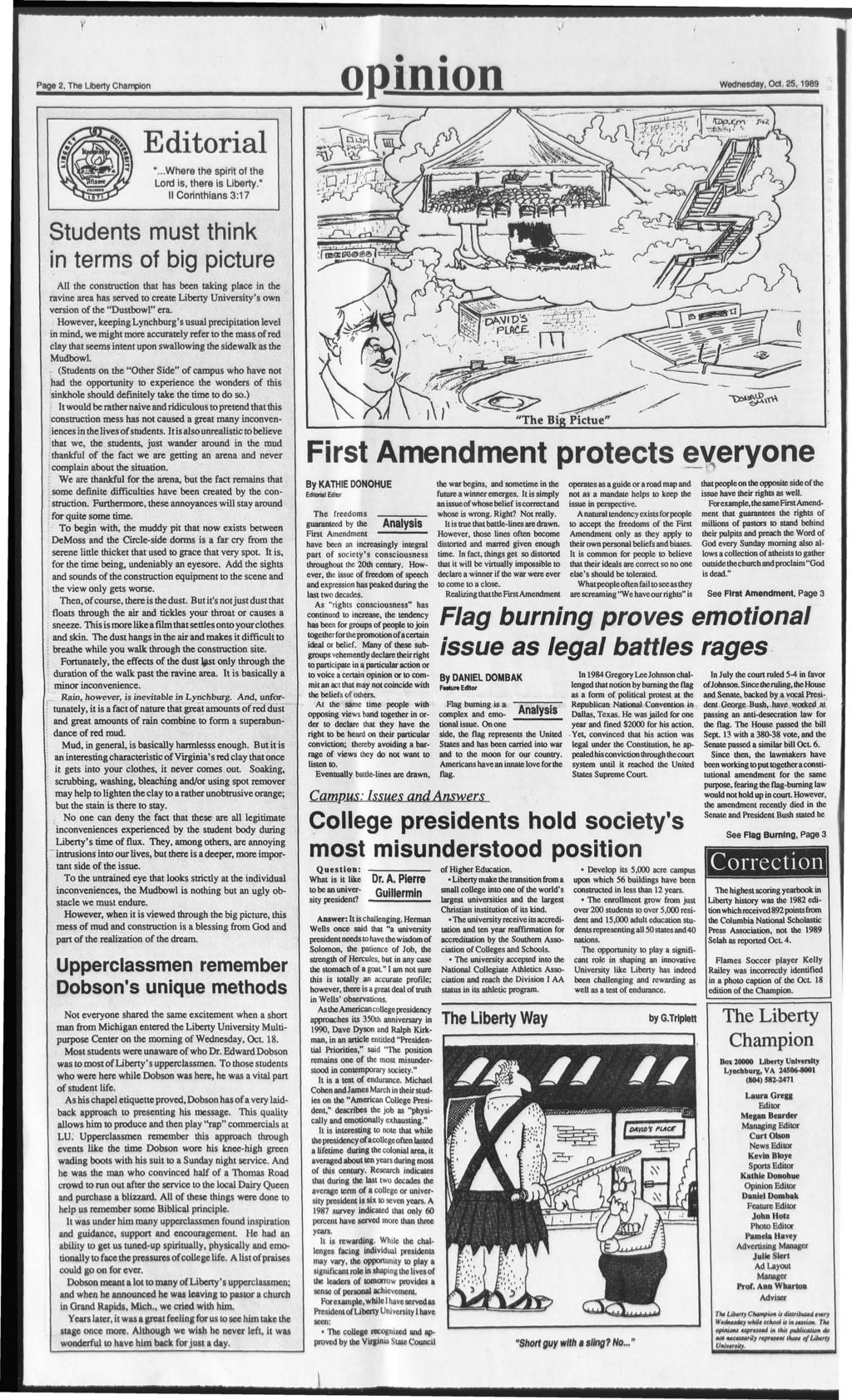 Page 2, The Lberty Champon opnon Wednesday, Oct. 25,1989 Edtoral "...Where the sprt of the Lord s, there s Lberty.