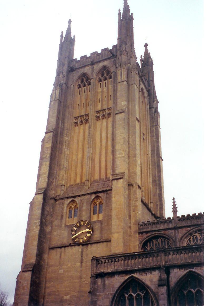 WELLS CATHEDRAL Clock Tower A clock face is mounted on the outside wall of the church, driven from the same mechanism as inside.