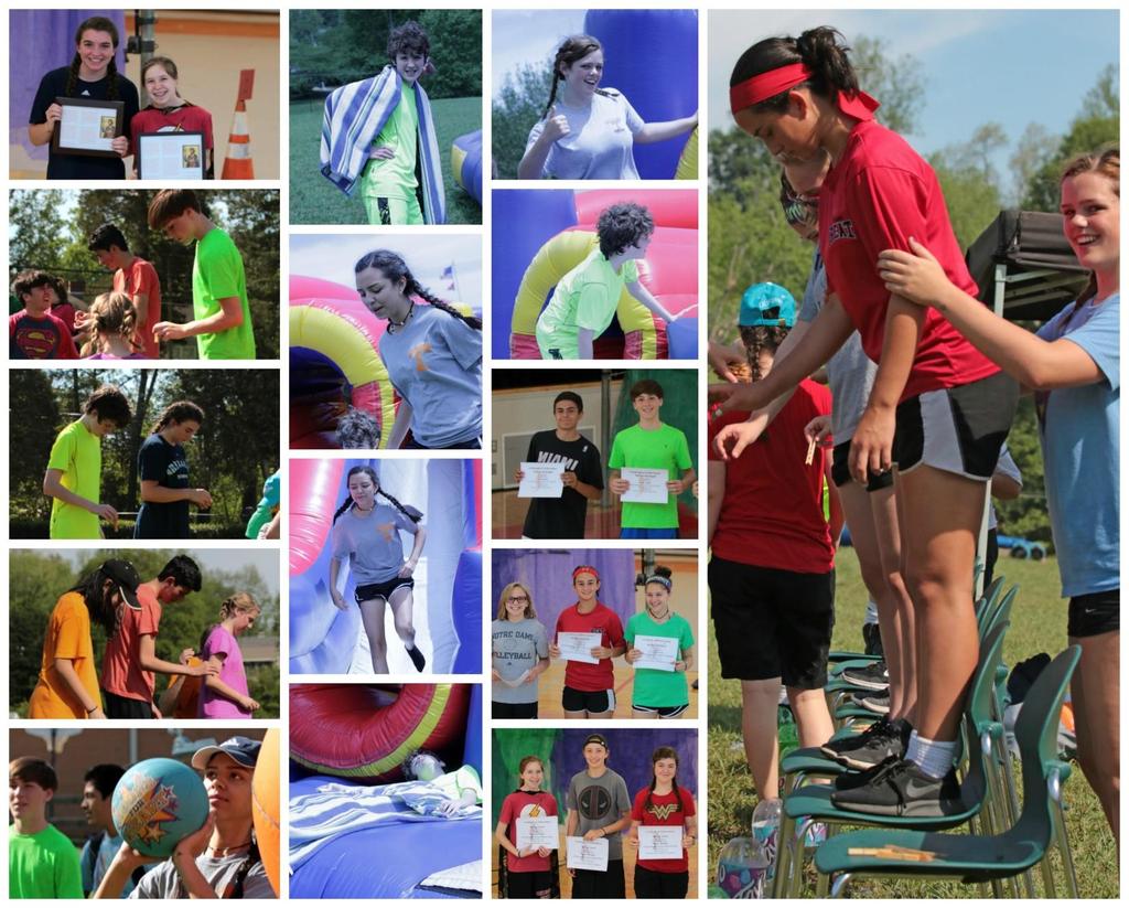 2017 Field Day May 17 We began our day last Wednesday with an all-school Mass. After our Sports Recognition Ceremony, our students proceeded through 10 sports-themed Field Day activities.