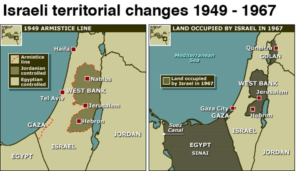 In 1967, the Israelis learned that Egypt planned to attack, so it preemptively attacked Egypt in june, 1967.