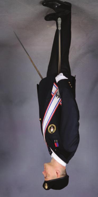 At the command of execution Rest, maintain the left hand on the scabbard, move the left foot 10 inches to the left of the right foot; drop the point of