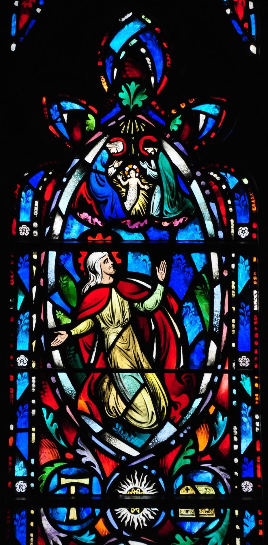 The Prophecy Window: The third on the west side is the window of Prophecy with Isaiah as the great prophet.
