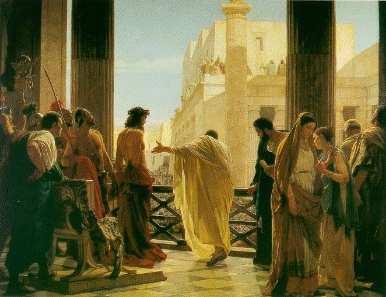 1. What happened to Pilate s wife? What does she tell her husband about Jesus? 2. In Pilate s opinion, is Jesus guilty of crimes? 3. What does Pilate do to Jesus first?