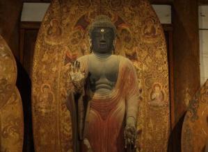 The main Buddha of worship is the Shaka Nyorai, or the Buddha of