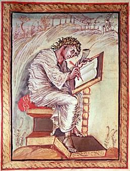 Portrait of Saint Matthew This is a page from the illuminated manuscript known as the Ebbo Gospels (about 816-835).