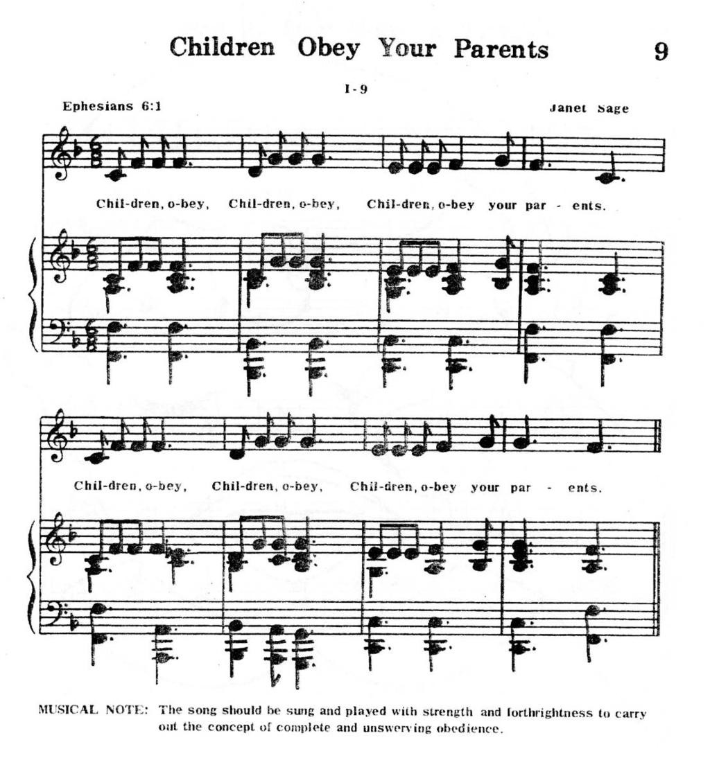 Memory Verse Song Note to Parent: Since we will only be singing this song two weeks in Sabbath School, please