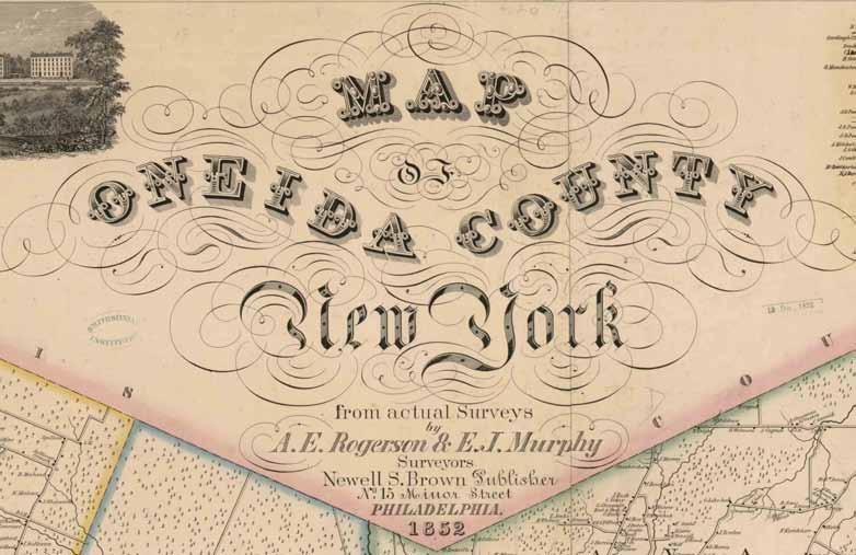 Map of Oneida County, New York 1852 annsville augusta Ava Boonville bridgewater camden deerfield florence floyd kirkland lee marcy marshall new hartford paris remsen rome sangerfield steuben trenton