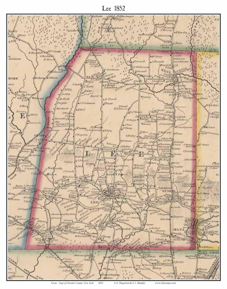 30 Map of Oneida County New York 1852 2016 Old