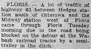 April 28, 1888 December 20, 1955 Before 1925 TORNADOES STRIKE @ FLORIS May 1949, A Tornado struck in the Midway Community, west of