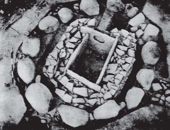 Top : This type of megalith is known as a cist. Some cists, like the one shown here, have port-holes which could be used as an entrance.