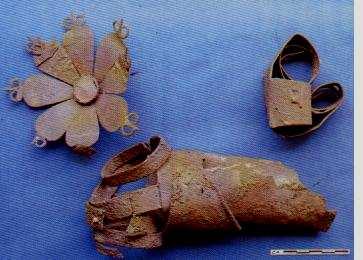 ; Early Dynastic period IIIa; Sumerian style Excavated at "King's Grave," Ur, Mesopotamia Gold, lapis lazuli,