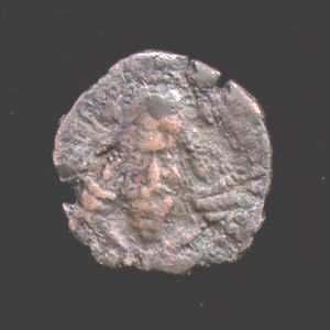Son of Papak. Reign 224-242 AD. Ardashir I (Ardashir V, king of Persis) AE 2 Chalcous (1/6 Unit) circa 212-226 AD 18 mm. 2.42 gm.