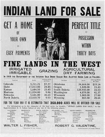 Dawes Act (1887) The Dawes Act encouraged Native Americans to become farmers.