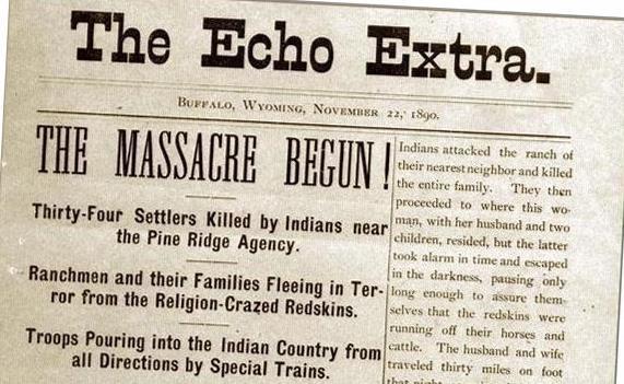 fear of the Indians continued as late as the 1890's. The Buffalo Echo joined the hysteria which swept parts of the west in 1890 relating to the "Ghost Dance.