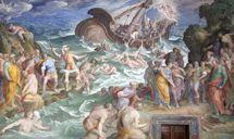 Niccolò#Circignani.##Shipwreck#of#St.#Paul#(fresco),#1581.# Meridian#Hall#(1 st #floor,#west#wall),#va;can#city.