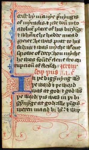 Image: Beginning of the Gospel of John from a Wycliffe Bible. Via Wikimedia commons.