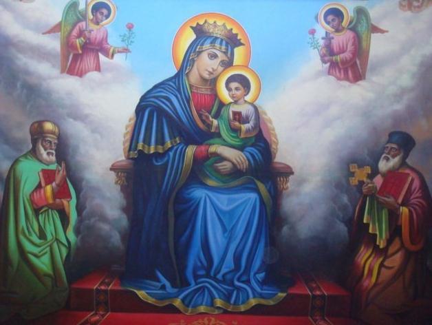 O our Lady, as St. Gabriel greeted you, Hail Mary, full of grace, the Lord is with you.