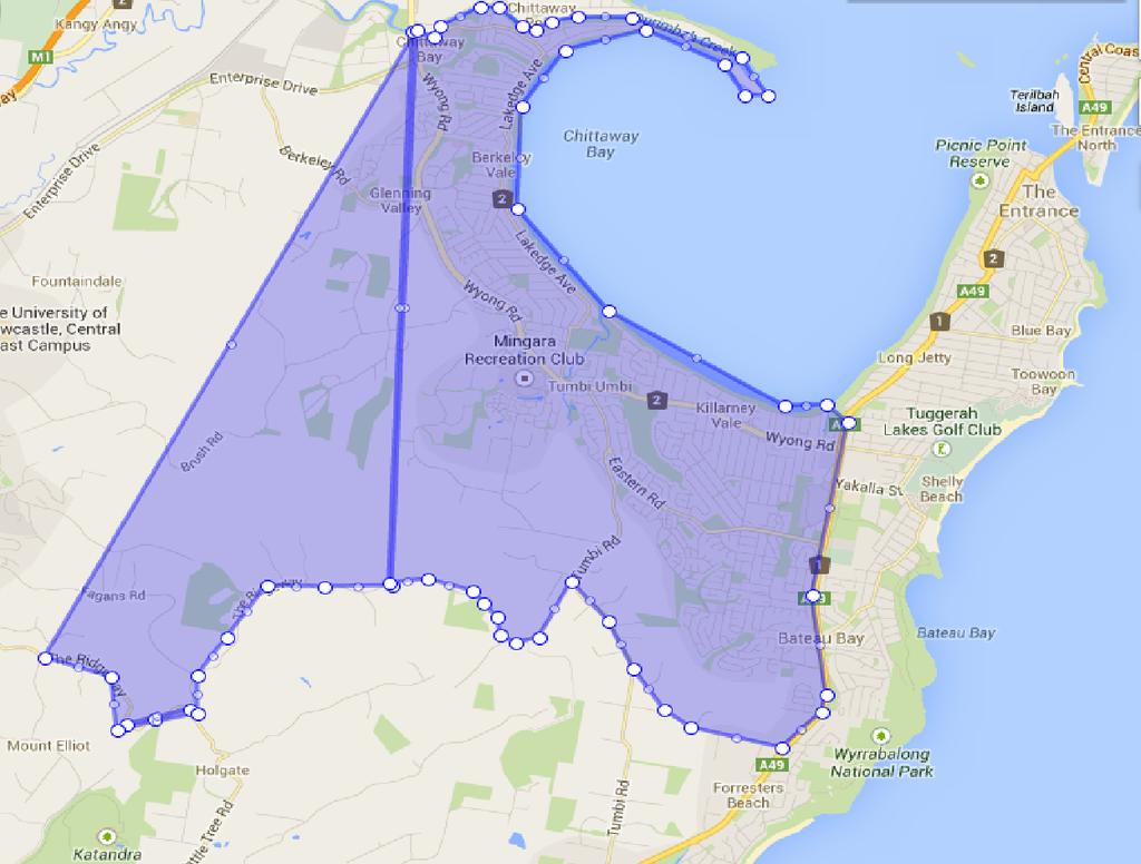 SECTION 2 LOCAL NEIGHBOURHOOD COMMUNITY PROFILE: 1 A Map of the Parish Boundaries of Bateau Bay a.