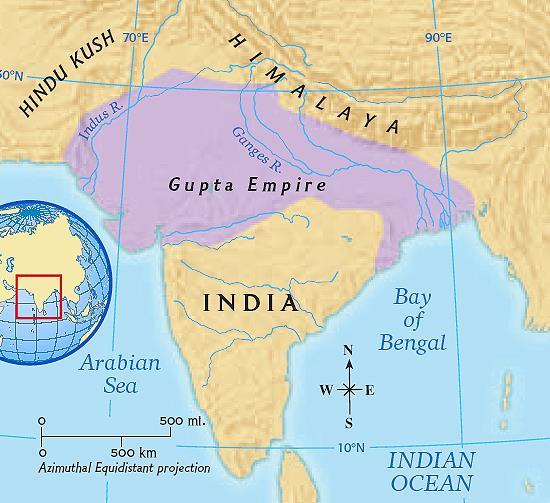 The next great empire in ancient Indian history was the Gupta Empire (about 280 A.D.