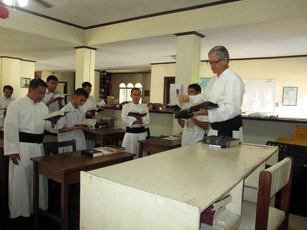 At the Novitiate, the Brothers sing all the chants of the Mass every Sunday and first class feast days.
