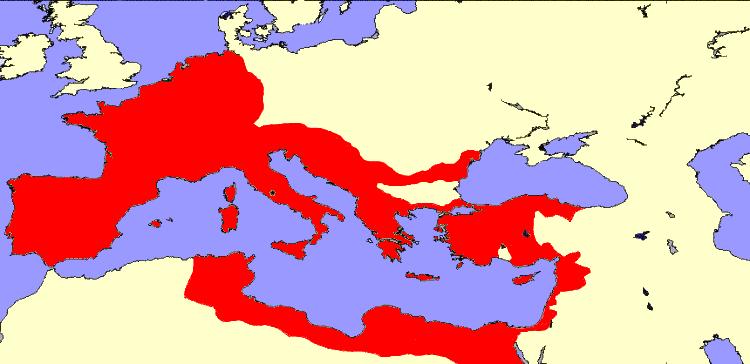 THE EMPIRE IN AD 9 (FIVE YEARS BEFORE AUGUSTUS DEATH) AND JUST BEFORE THE WESTWARD WITHDRAWAL BACK TO