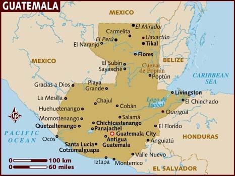 MAP OF GUATEMALA : Area